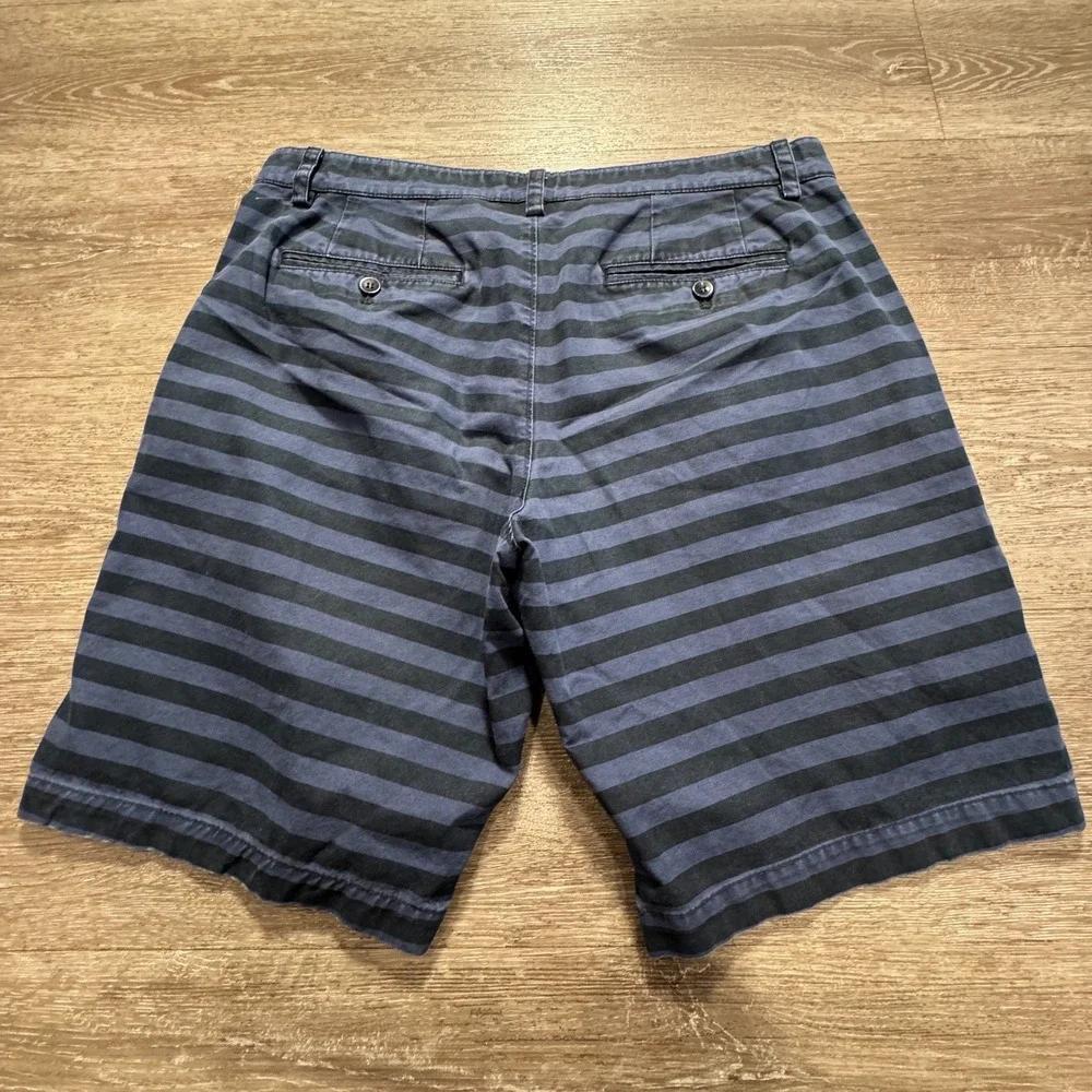 Banana Republic Shorts Mens 33 Blue‎ Striped Aiden Cotton Casual Chino Summer